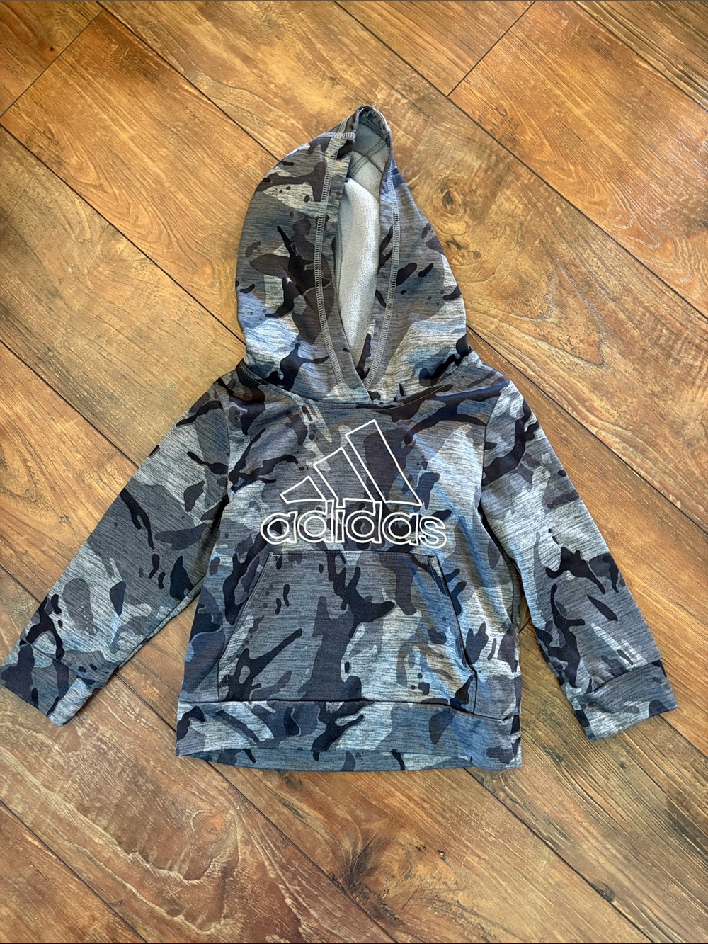 adidas Kids Gray & Black Camo Hoodie